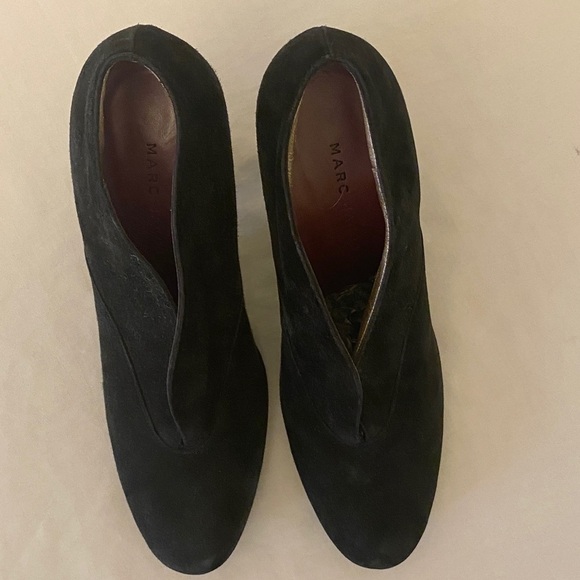 MARC JACOBS Suede Black Booties Made In Italy Sz 39 Euro (US 8) Shoes Heels - Picture 6 of 12